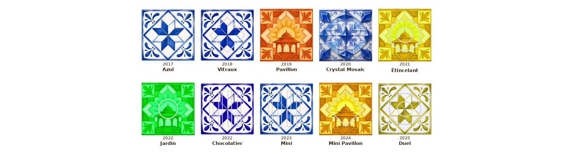 Frise des sorties Azul.