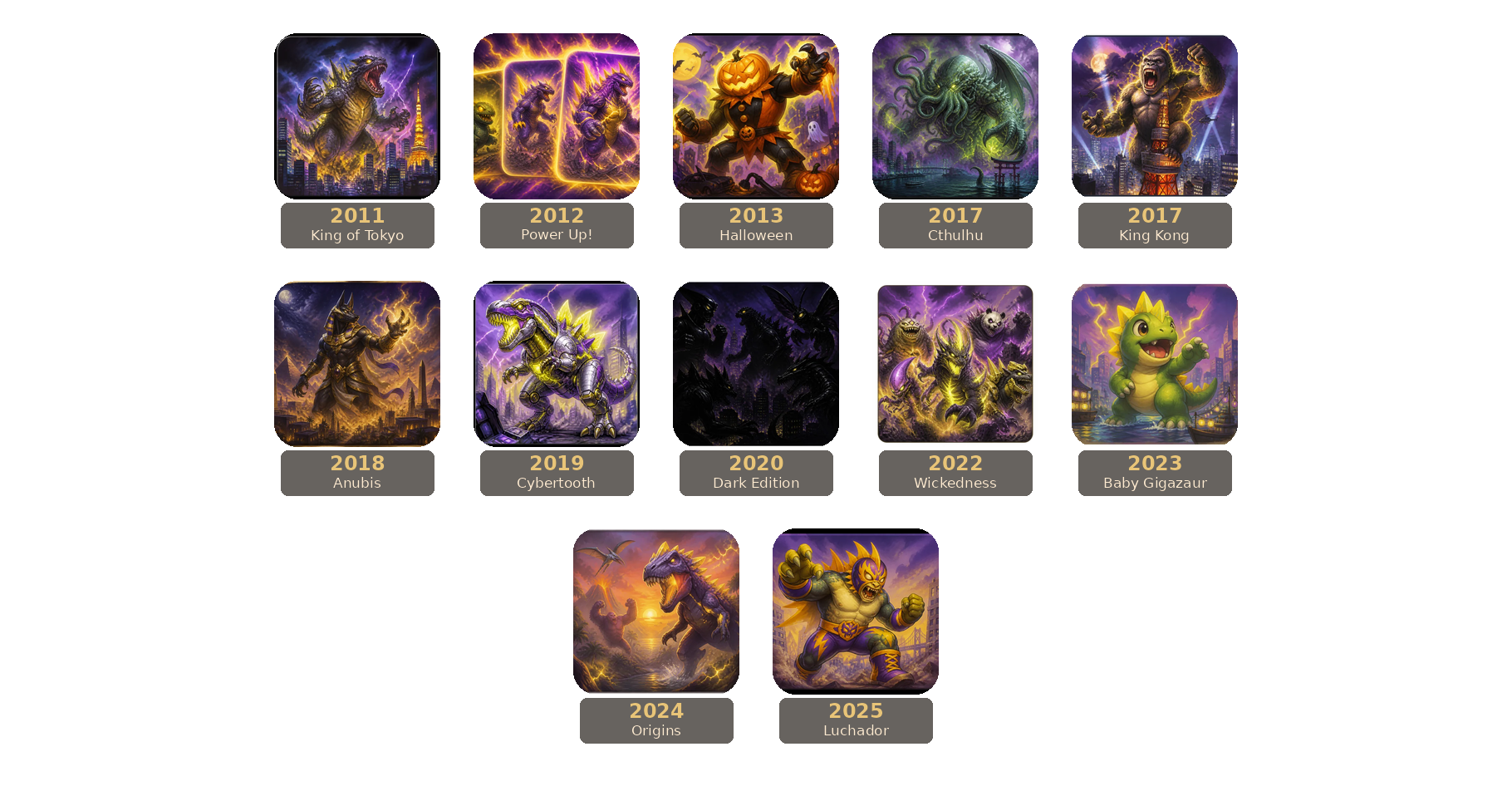 King of Tokyo release timeline.